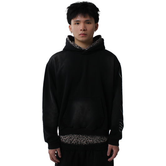 Black Leopard Graphic Hoodie