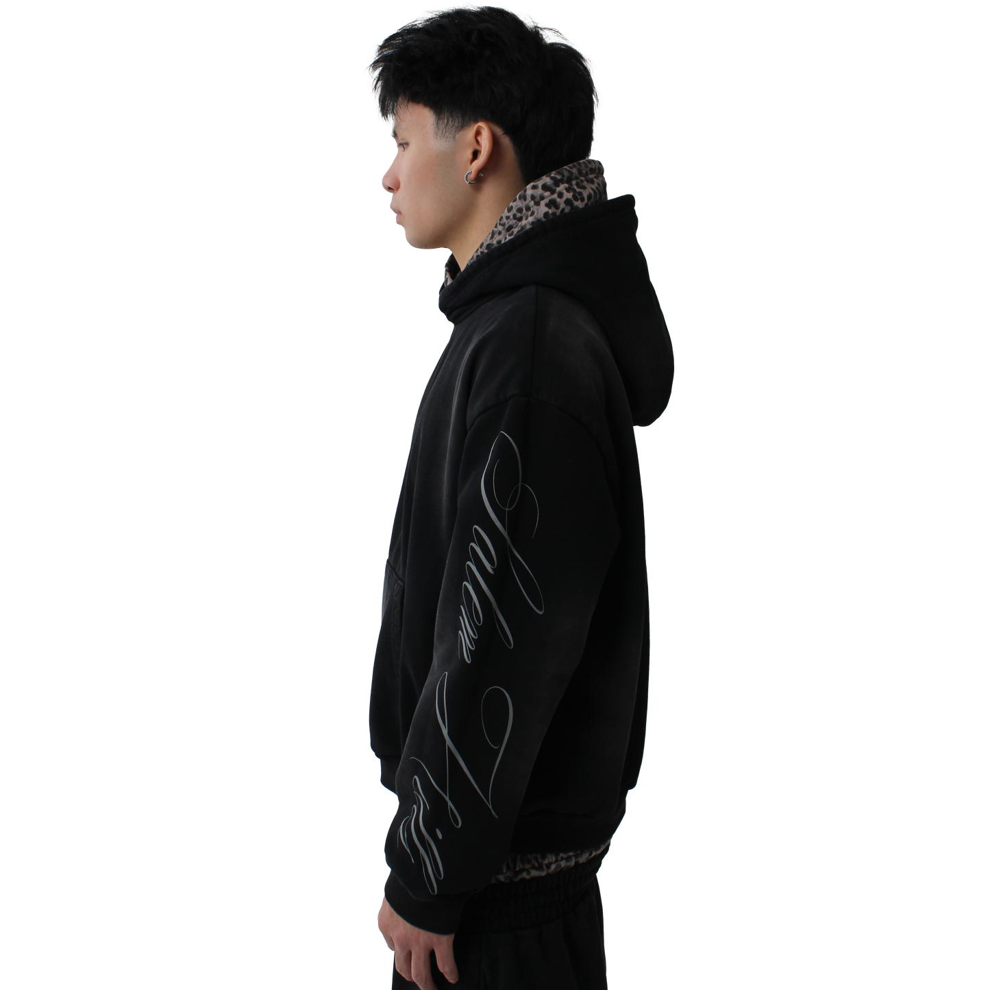 Black Leopard Graphic Hoodie