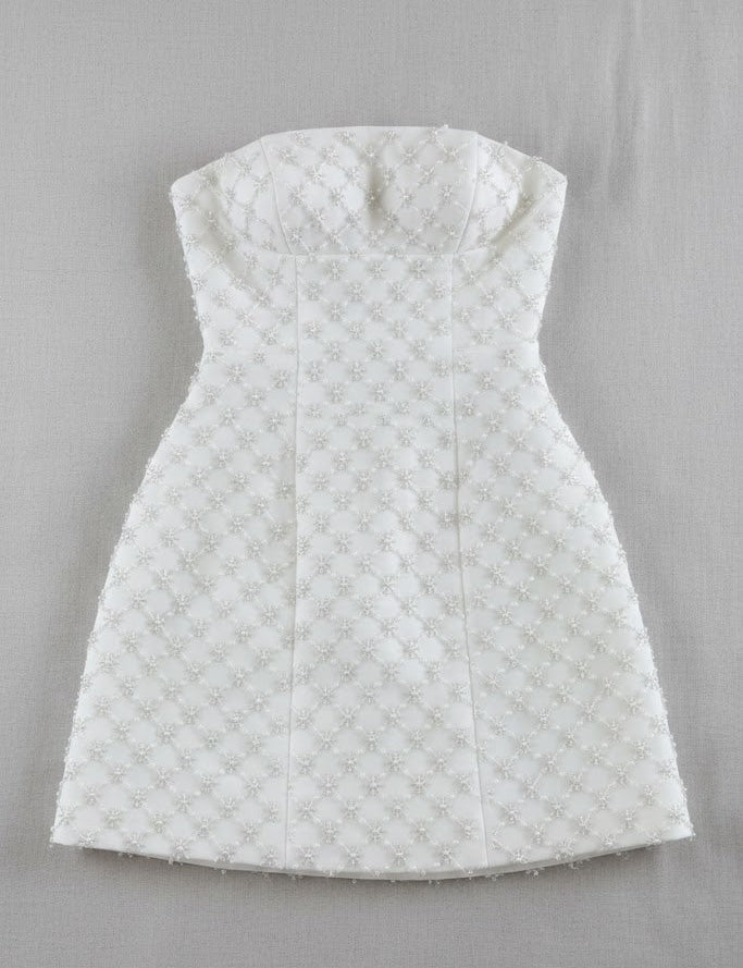 The White Embellished Mini Dress