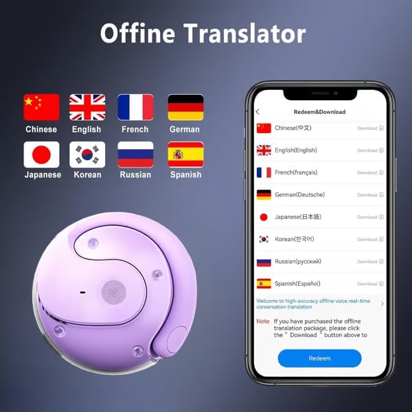AI Translation T26 Pro MAX Wireless Bluetooth Translation Earbuds