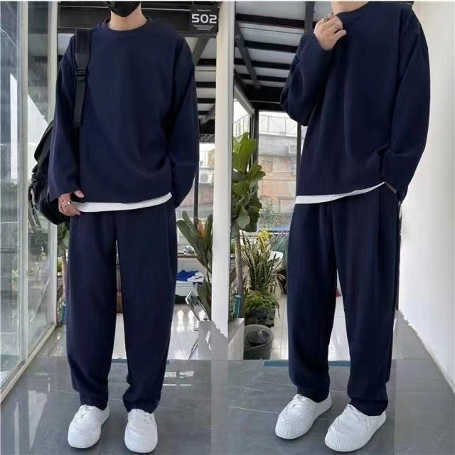 Men’s Loose Fashionable Long Sleeve 2-piece Set