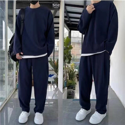 Men’s Loose Fashionable Long Sleeve 2-piece Set