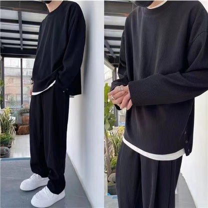 Men’s Loose Fashionable Long Sleeve 2-piece Set