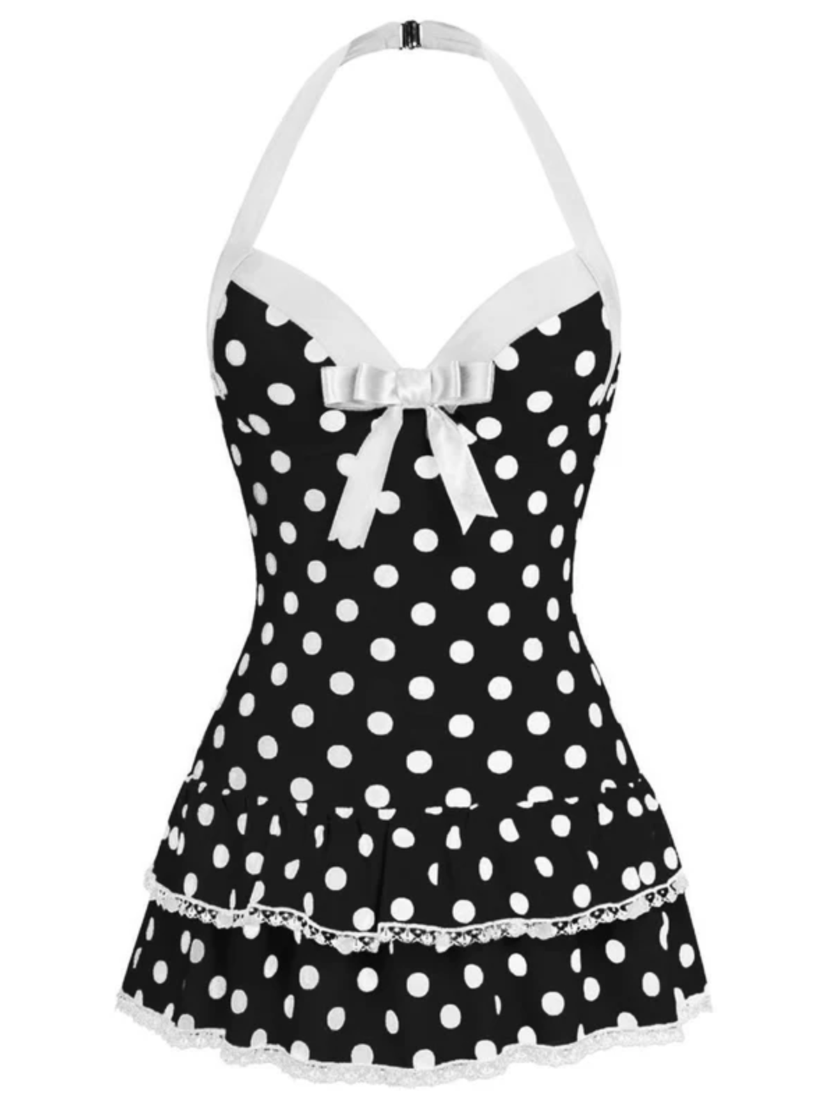 Mini Polka Dot Bow Swim Dress