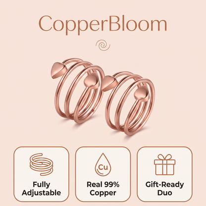 CopperBloom Wrap Ring Duo