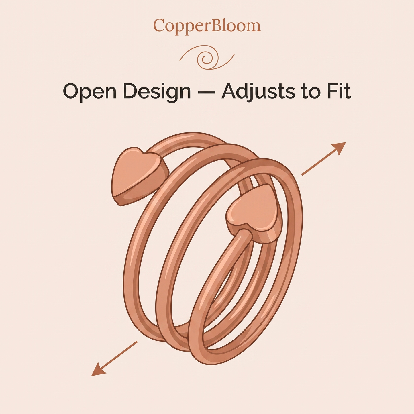 CopperBloom Wrap Ring Duo