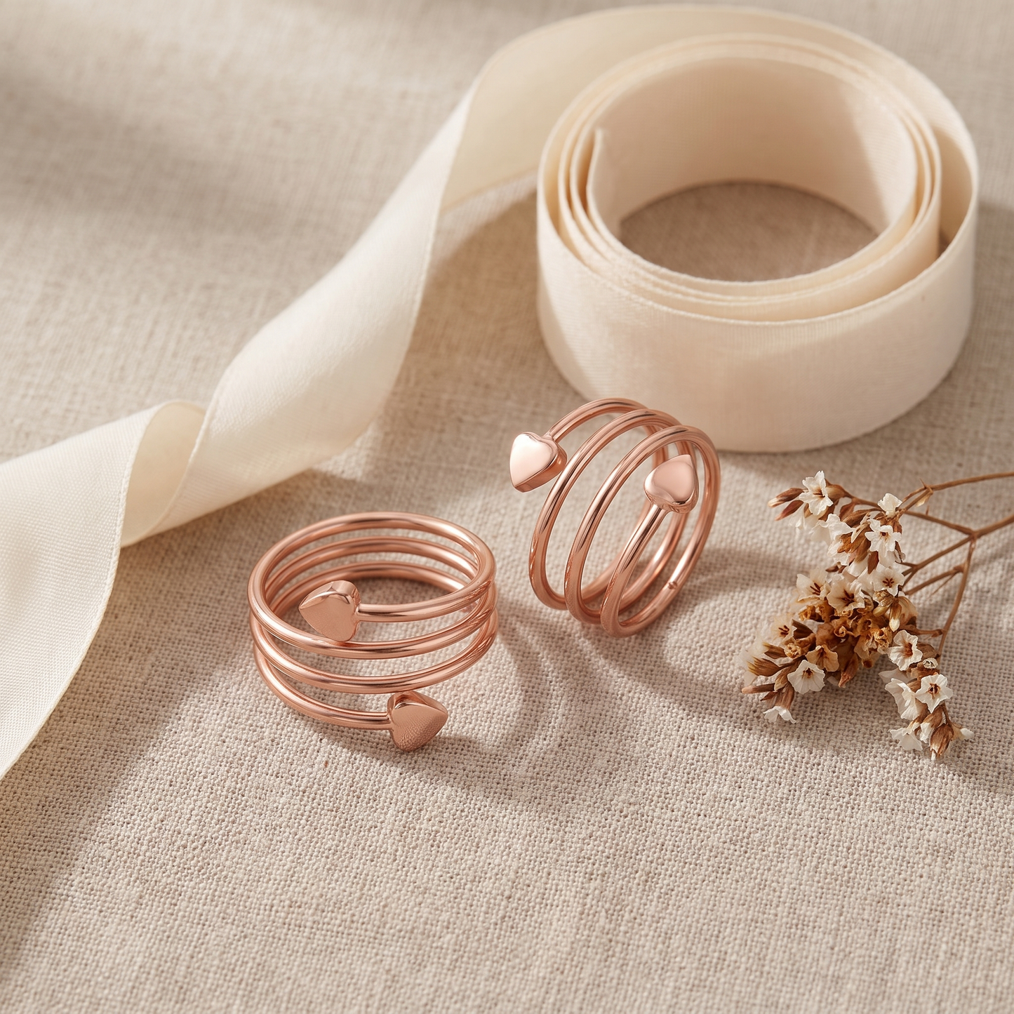 CopperBloom Wrap Ring Duo