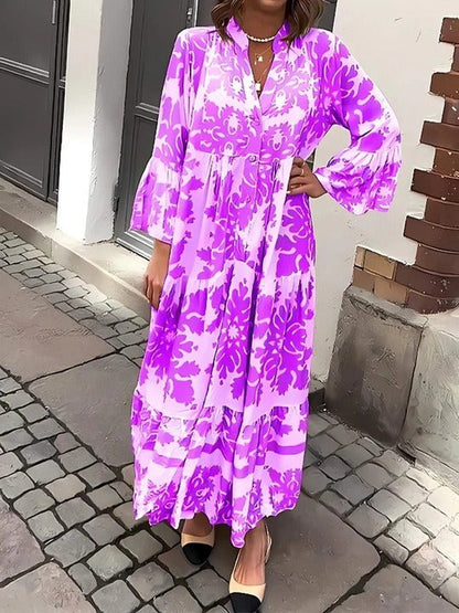 Stylish V-Neck Maxi Dress