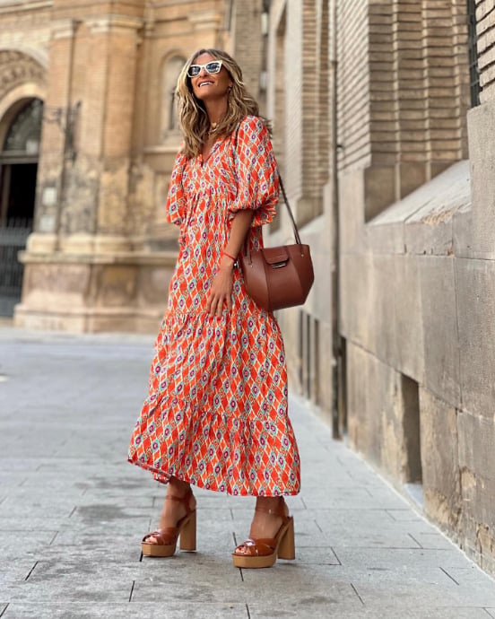🌸Summer Specials🌸Women's Elegant Puff Sleeve Floral Boho Maxi Dress