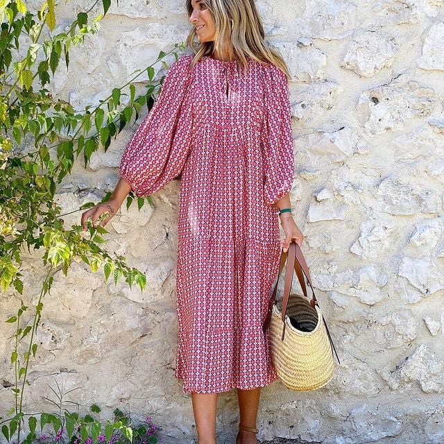 🌸Summer Specials🌸Women's Elegant Puff Sleeve Floral Boho Maxi Dress