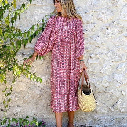 🌸Summer Specials🌸Women's Elegant Puff Sleeve Floral Boho Maxi Dress
