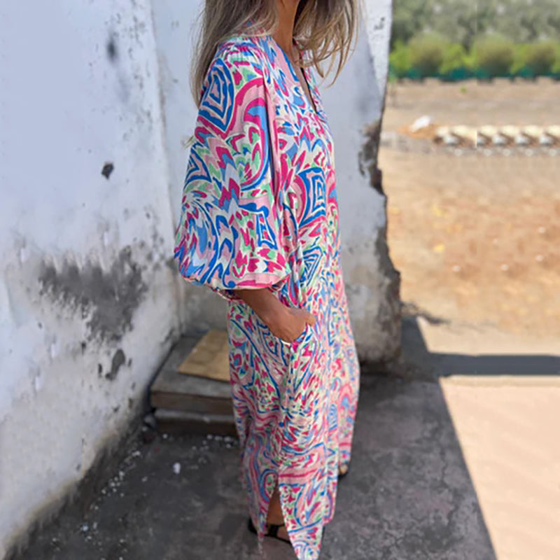 🌸Summer Specials🌸Women's Abstract Pattern Bohe Maxi Dress