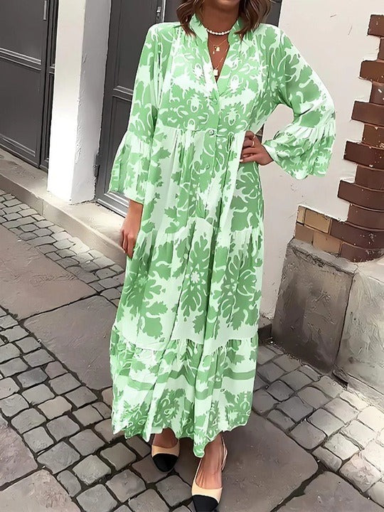 Stylish V-Neck Maxi Dress
