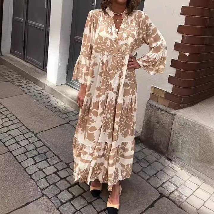 Stylish V-Neck Maxi Dress