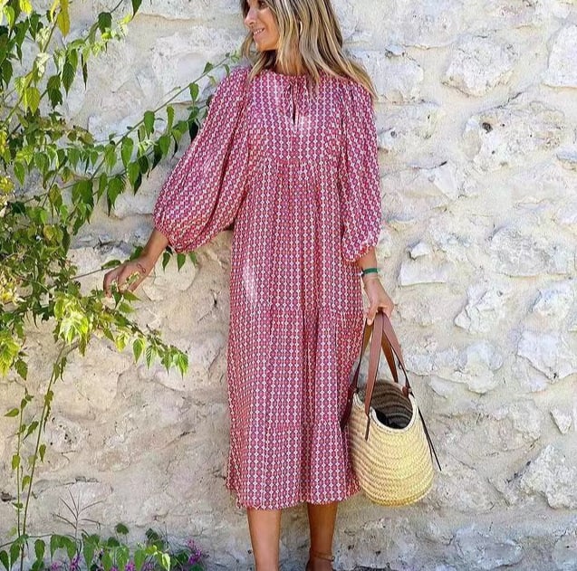 🌸Summer Specials🌸Women's Elegant Puff Sleeve Floral Boho Maxi Dress