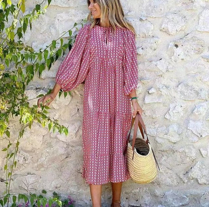 🌸Summer Specials🌸Women's Elegant Puff Sleeve Floral Boho Maxi Dress