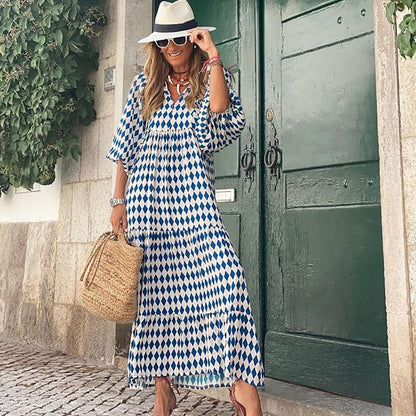 🌸Summer Specials🌸Women's Elegant Puff Sleeve Floral Boho Maxi Dress