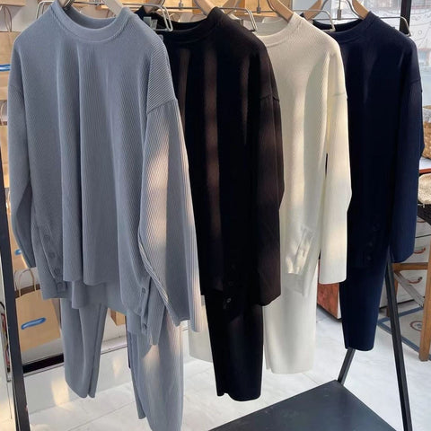 Men’s Loose Fashionable Long Sleeve 2-piece Set