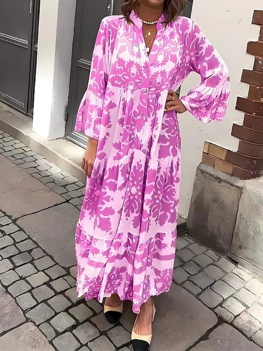 Stylish V-Neck Maxi Dress