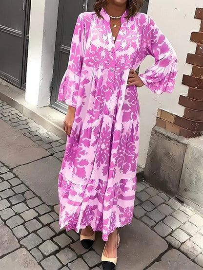 Stylish V-Neck Maxi Dress