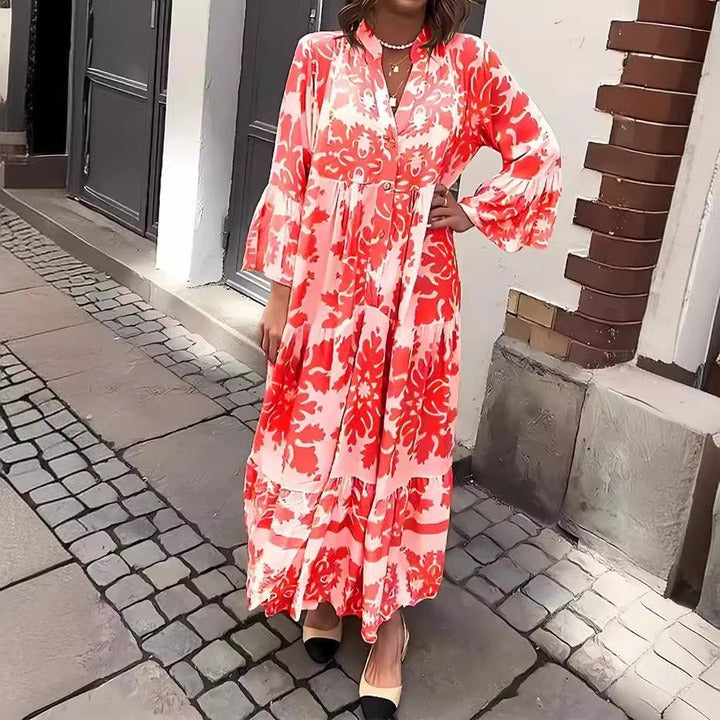 Stylish V-Neck Maxi Dress