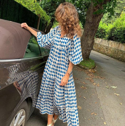 🌸Summer Specials🌸Women's Elegant Puff Sleeve Floral Boho Maxi Dress