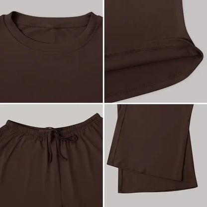 CloudEase Long Sleeve Crop Top & Wide Leg Lounge Set