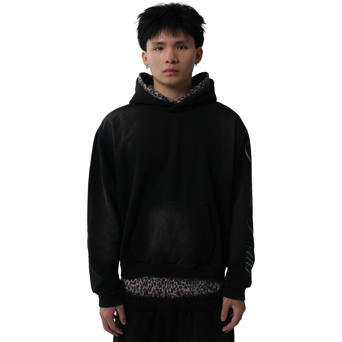 Black Leopard Graphic Hoodie