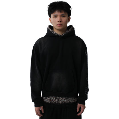 Black Leopard Graphic Hoodie