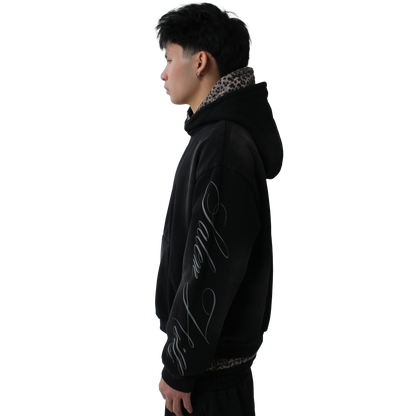 Black Leopard Graphic Hoodie